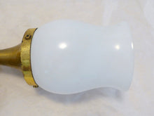 Load image into Gallery viewer, Vintage French Brass Bronze Hand Torch Wall Sconce Holding Glass Lamp Shade 60's
