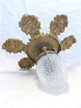 Load image into Gallery viewer, Antique French Ceiling 19TH Church Religious Chandelier Gilded Angels Crystal