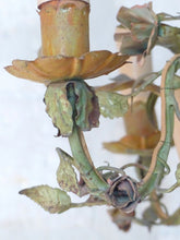 Load image into Gallery viewer, Gorgeous Italian Chandelier Wrought Iron Flowers Pot Foliage 1900 Suspension