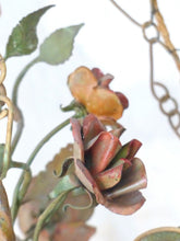 Load image into Gallery viewer, Gorgeous Italian Chandelier Wrought Iron Flowers Pot Foliage 1900 Suspension