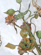 Load image into Gallery viewer, Gorgeous Italian Chandelier Wrought Iron Flowers Pot Foliage 1900 Suspension