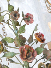 Load image into Gallery viewer, Gorgeous Italian Chandelier Wrought Iron Flowers Pot Foliage 1900 Suspension