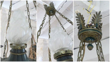 Load image into Gallery viewer, Antique French 4 Arms Ormolu Bronze Brass Tole Chandelier Ceiling Empire 19TH