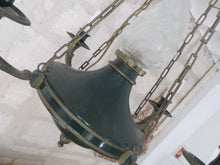 Load image into Gallery viewer, Antique French 4 Arms Ormolu Bronze Brass Tole Chandelier Ceiling Empire 19TH