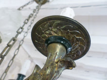Load image into Gallery viewer, Antique French 4 Arms Ormolu Bronze Brass Tole Chandelier Ceiling Empire 19TH