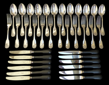 Load image into Gallery viewer, CHRISTOFLE VENDOME Complete Table Dinner set 12 Place settings 36pcs Silverplate
