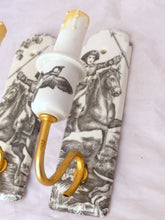 Load image into Gallery viewer, JOUY Vintage Porcelain de PARIS Plaque French Wall Light Sconce RARE Brass 1950