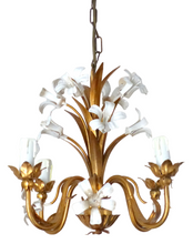 Load image into Gallery viewer, Gorgeous Gilded Enameled Chandelier Ceiling 70's Regency Mid Century HANS KOGL
