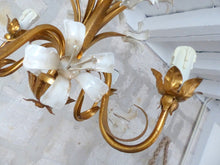 Load image into Gallery viewer, Gorgeous Gilded Enameled Chandelier Ceiling 70's Regency Mid Century HANS KOGL