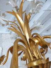 Load image into Gallery viewer, Gorgeous Gilded Enameled Chandelier Ceiling 70's Regency Mid Century HANS KOGL