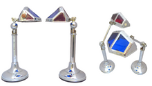 Load image into Gallery viewer, OMG Rare Pair Desk Lamp PIROUETT Art Deco Bauhaus 1930 - Red & Blue Light