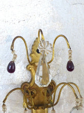 Load image into Gallery viewer, Antique Pair French Empire Wall Light Sconce 2 Lights Gilded Bronze brass 1900