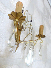 Load image into Gallery viewer, Antique Pair French Empire Wall Light Sconce 2 Lights Gilded Bronze brass 1900