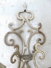 Load image into Gallery viewer, RARE Antique PAIR French Louis XIII Wall Light Sconce 2 Light Tinned Bronze 1920