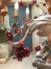 Load image into Gallery viewer, XXL Large Florentine Chandelier Metal Tole Flowers Ceiling Hollywood Regency 12x