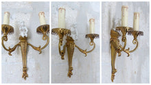 Load image into Gallery viewer, OMG Set French Antique Bronze  Chandelier Pair Sconces Porcelain Cherub Foliage