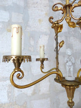 Load image into Gallery viewer, OMG Set French Antique Bronze  Chandelier Pair Sconces Porcelain Cherub Foliage