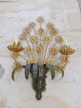 Load image into Gallery viewer, XXL Mid Century Italian Ceiling Wall Light Gilded Tole Chandelier Hans Kogl St.