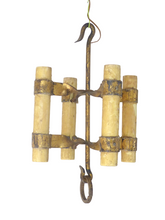 Load image into Gallery viewer, Gorgeous French Medieval Gothic Style Chandelier Ceiling 1900 Gilded Iron Wax