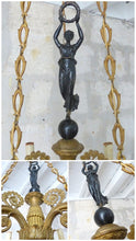 Load image into Gallery viewer, 19tTH Antique French 6 Arms Ormolu Bronze Chandelier Crystal Ceiling CharlesX