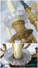 Load image into Gallery viewer, 19tTH Antique French 6 Arms Ormolu Bronze Chandelier Crystal Ceiling CharlesX