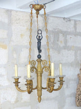 Load image into Gallery viewer, 19tTH Antique French 6 Arms Ormolu Bronze Chandelier Crystal Ceiling CharlesX