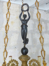 Load image into Gallery viewer, 19tTH Antique French 6 Arms Ormolu Bronze Chandelier Crystal Ceiling CharlesX