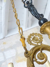 Load image into Gallery viewer, 19tTH Antique French 6 Arms Ormolu Bronze Chandelier Crystal Ceiling CharlesX