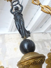 Load image into Gallery viewer, 19tTH Antique French 6 Arms Ormolu Bronze Chandelier Crystal Ceiling CharlesX