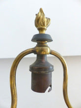 Load image into Gallery viewer, Tripod Antique Table Desk Lamp Gilded Bronze Ram Goat mask Tole 19TH Louis XVI