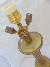 Load image into Gallery viewer, XL 23" Gorgeous Antique French Table Desk Lamp Bronze 1930 Empire Style 4 Fires