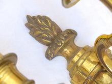 Load image into Gallery viewer, Gorgeous PAIR Antique Gilded Bronze Triple Wall light Sconce 1920 Louis XVI