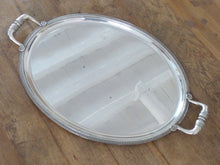 Load image into Gallery viewer, CHRISTOFLE MALMAISON 22&quot; Large French Silverplated Oval Tray with Handles Empire

