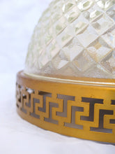 Load image into Gallery viewer, Gorgeous Vintage French Empire Ceiling D: 7.5" Gilded Bronze & Glass 1950s