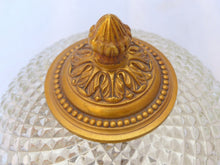 Load image into Gallery viewer, Gorgeous Vintage French Empire Ceiling D: 7.5" Gilded Bronze & Glass 1950s