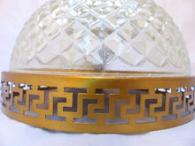 Load image into Gallery viewer, Gorgeous Vintage French Empire Ceiling D: 7.5" Gilded Bronze & Glass 1950s