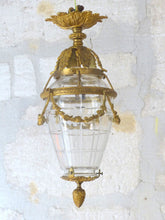 Load image into Gallery viewer, Gorgeous French Hall Lantern 19TH Chandelier Gilded Bronze Cut Crystal Ceiling
