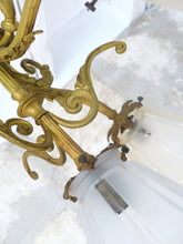 Load image into Gallery viewer, Gorgeous Ceiling French Gilded Bronze Louis XVI Chandelier 4 fires Shades 19TH