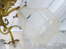 Load image into Gallery viewer, Gorgeous Ceiling French Gilded Bronze Louis XVI Chandelier 4 fires Shades 19TH