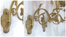 Load image into Gallery viewer, Antique French Sanctuary Church Bronze Pair Wall Light Religious 19TH Rare Crown