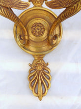 Load image into Gallery viewer, ANTIQUE PAIR French Empire Wall Light Sconce RARE 2 Light Swans Bronze 1930