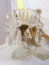 Load image into Gallery viewer, Vintage Venetian PAIR Wall Light Glass Drop Cup Beads Prims 1960 RARE Sconce