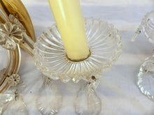 Load image into Gallery viewer, Vintage Venetian PAIR Wall Light Glass Drop Cup Beads Prims 1960 RARE Sconce