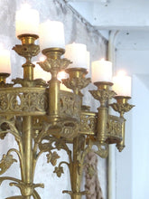 Load image into Gallery viewer, Antique French Sanctuary Church Bronze Pair Wall Light Religious 19TH Rare Crown
