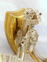 Load image into Gallery viewer, Vintage Venetian PAIR Wall Light Glass Drop Cup Beads Prims 1960 RARE Sconce