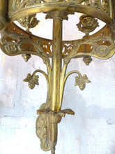 Load image into Gallery viewer, Antique French Sanctuary Church Bronze Pair Wall Light Religious 19TH Rare Crown
