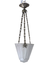 Load image into Gallery viewer, Antique French ART DECO Ceiling Suspension Chandelier 1930 Signed Muller Freres