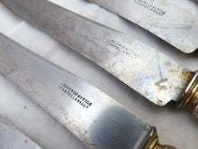Load image into Gallery viewer, 19TH Antique French Horn Handled 45pc Table Fruits Knife Serving Set Silver Box