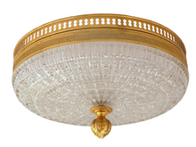 Load image into Gallery viewer, Gorgeous Vintage French Empire Ceiling D: 10" Gilded Bronze & Glass 1950s