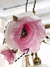 Load image into Gallery viewer, 19TH Excpt French Gilded Bronze Louis XVI  Chandelier 4 fires Rare Pink Shades
